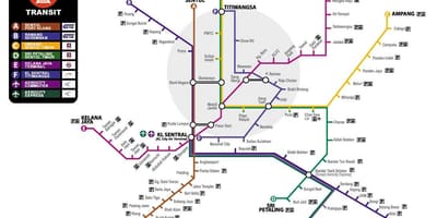 Карта Малайзії транспорту