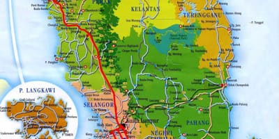 Карта Південної Малайзії