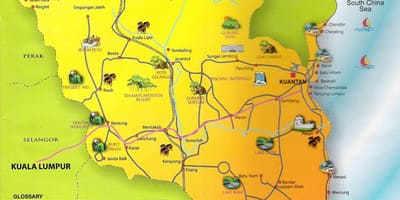 Карта штату паханг, Малайзія