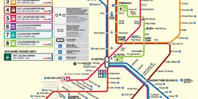 Малайзія MRT карту 2016